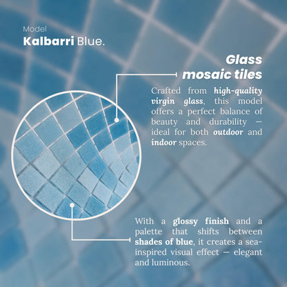 AO Tiles Glass Mosaic  – Kalbarri Blue 10 Sheets/ Sample