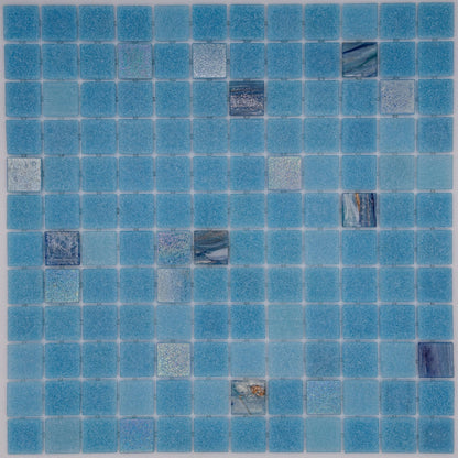 AO Tiles Glass Mosaic – Honey Moon Pool- Light Blue 10 Sheets/ Sample