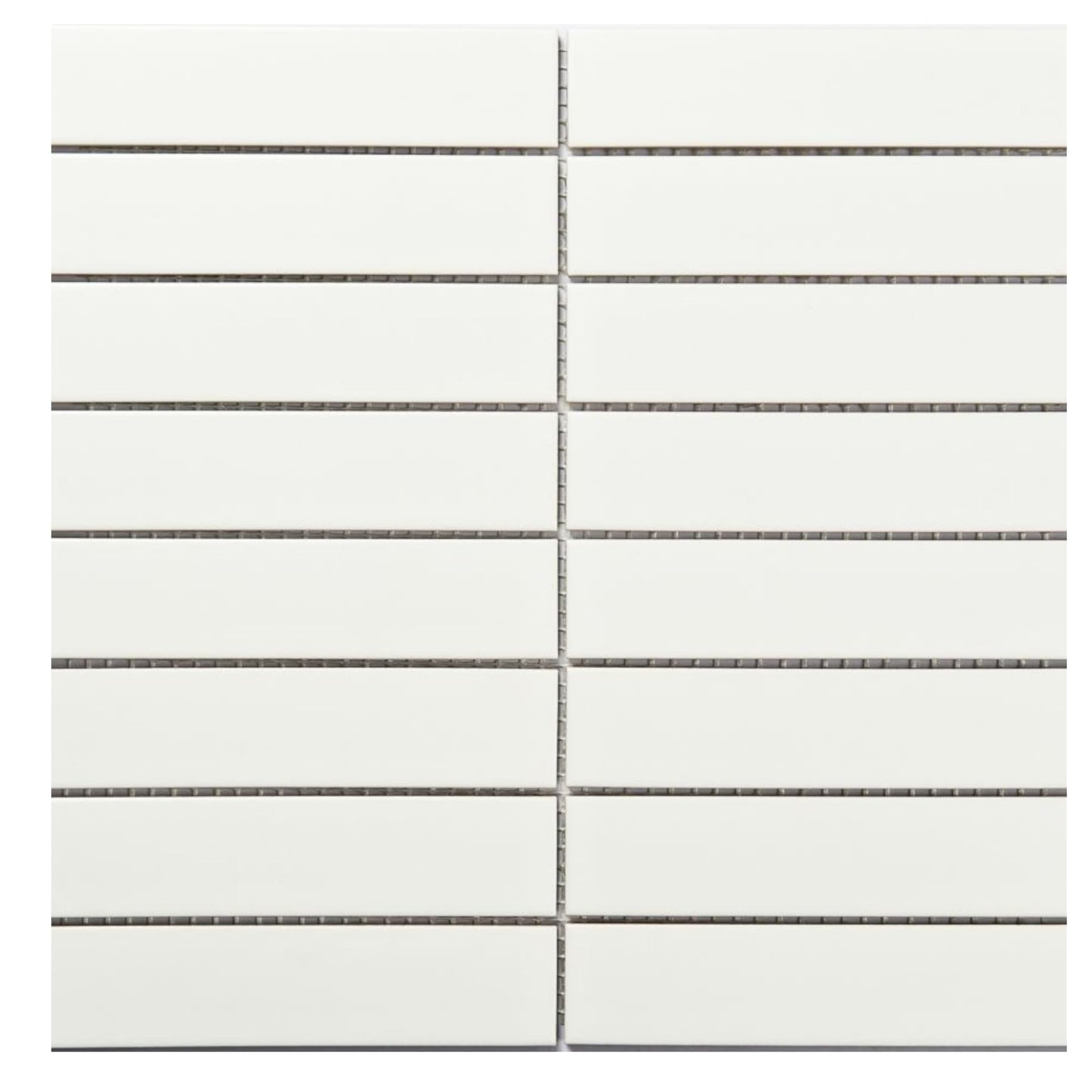 Matt White Mosaic Tile 298x290mm Stack Bond – 11 Sheets/Box (0.92m²).