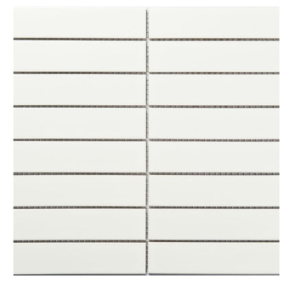 Matt White Mosaic Tile 298x290mm Stack Bond – 11 Sheets/Box (0.92m²).