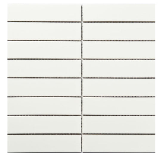 Matt White Mosaic Tile 298x290mm Stack Bond – 11 Sheets/Box (0.92m²).