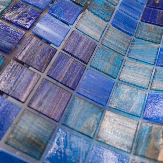 AO Tiles Glass Mosaic Tile – Blue Sky Dusk 300x300mm- 10 Sheets/ Sample