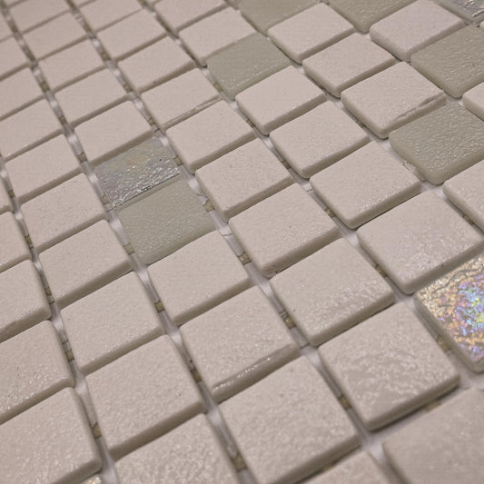 AO Tiles Glass Mosaic  –Kimberley Monsoon White 10 Sheets/ Sample