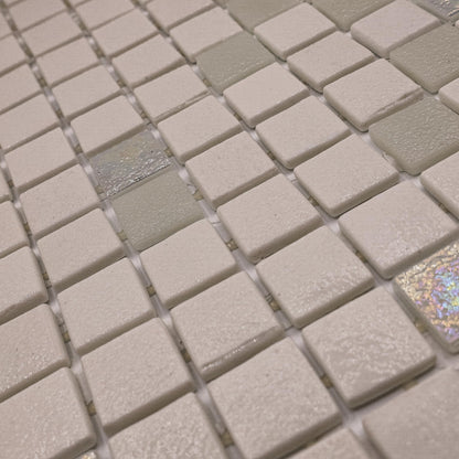 AO Tiles Glass Mosaic Tile –Kimberley Monsoon White 300x300mm- 10 Sheets/ Sample