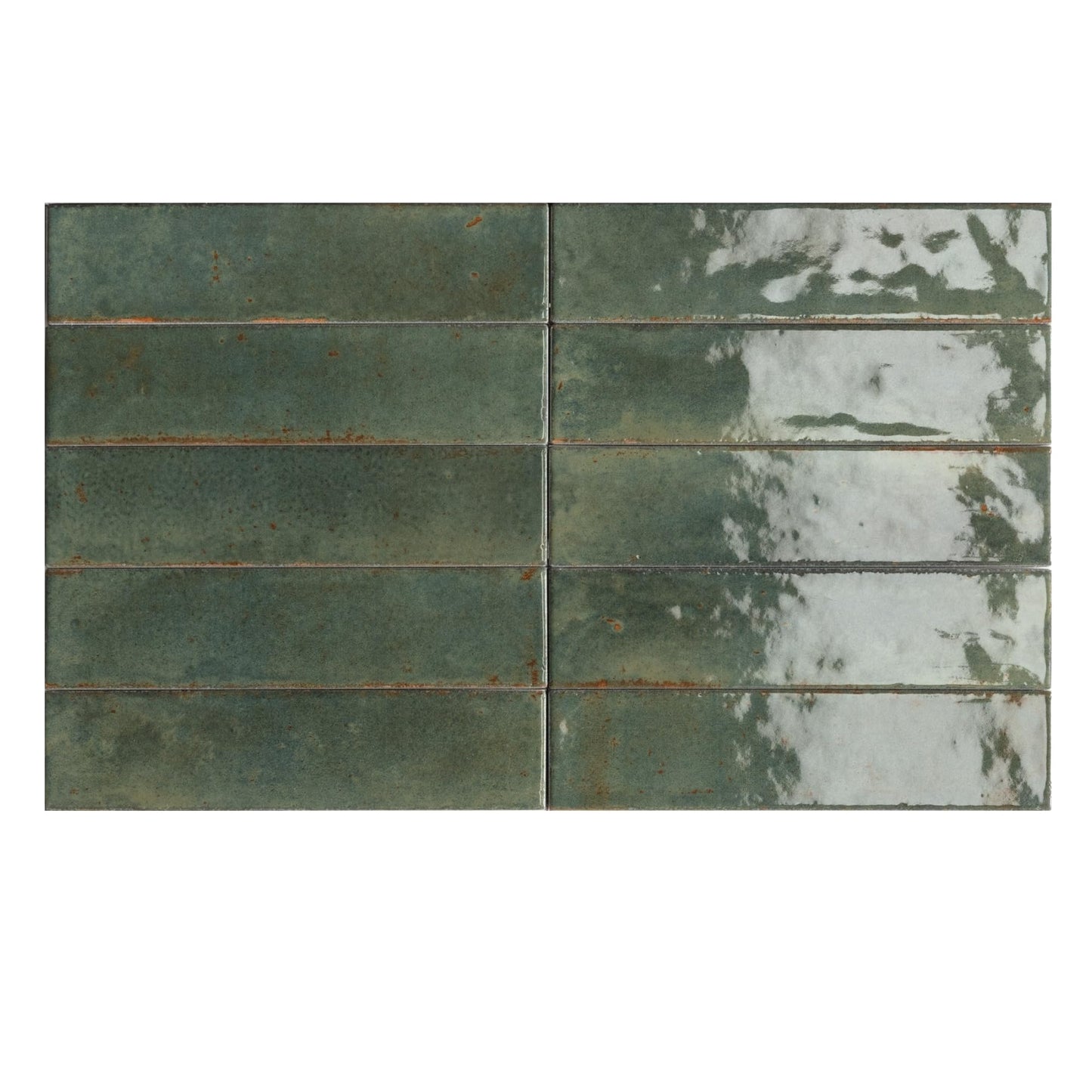 Olive Mist Subway Tile 250x60mm Gloss Finish- Glowtile Collection – 50 Tiles per Box.