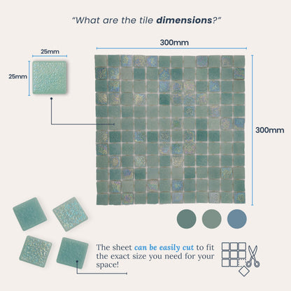 AO Tiles Glass Mosaic – Mettans Blue 10 Sheets/ Sample