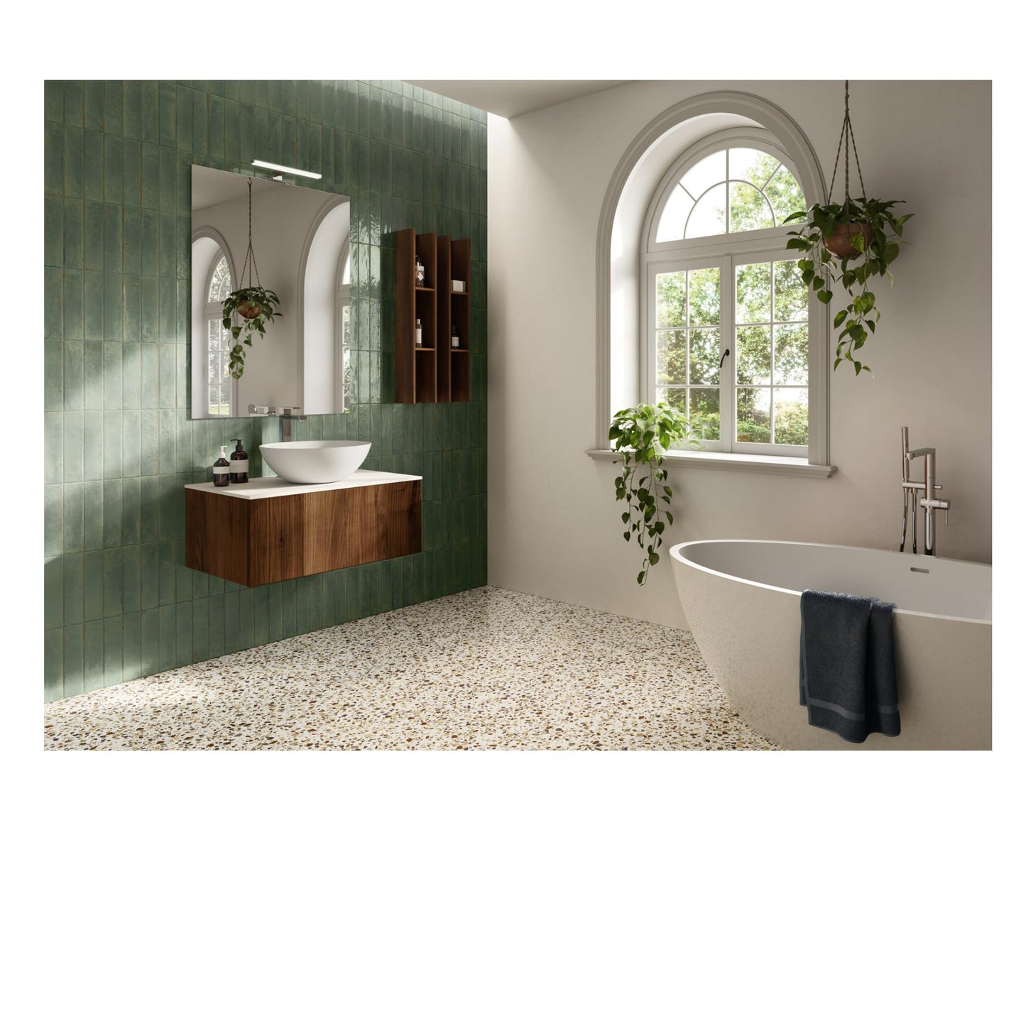 Olive Mist Subway Tile 250x60mm Gloss Finish- Glowtile Collection – 50 Tiles per Box.