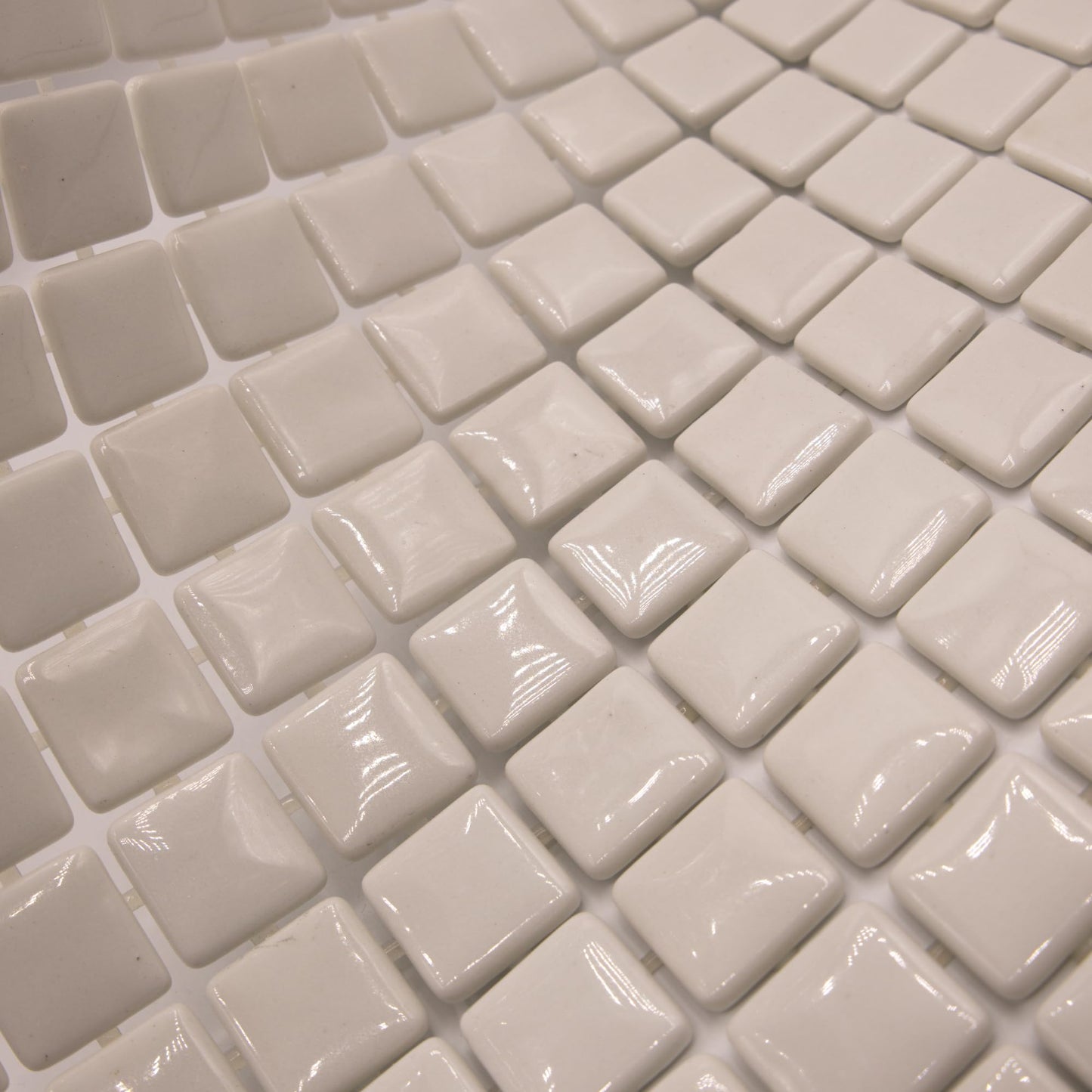 AO Tiles Glass Mosaic Tile – Swan White 300x300mm- 10 Sheets/ Sample