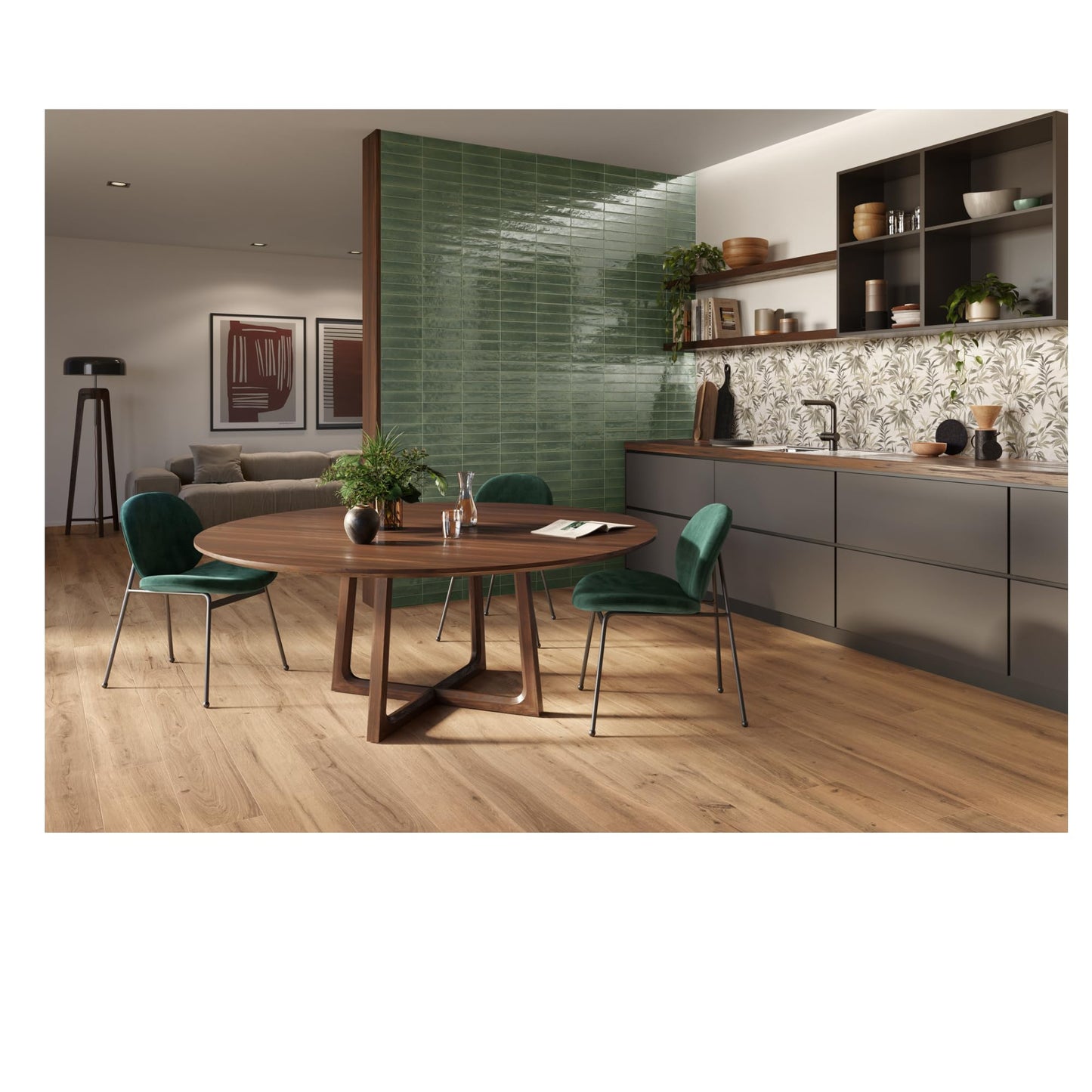 Olive Mist Subway Tile 250x60mm Gloss Finish- Glowtile Collection – 50 Tiles per Box.
