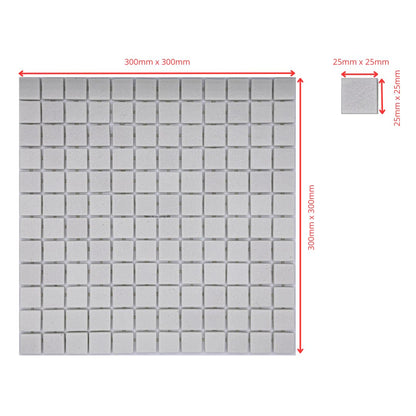 AO Tiles Glass Mosaic Tile – Bone White 300x300mm- 10 Sheets/ Sample