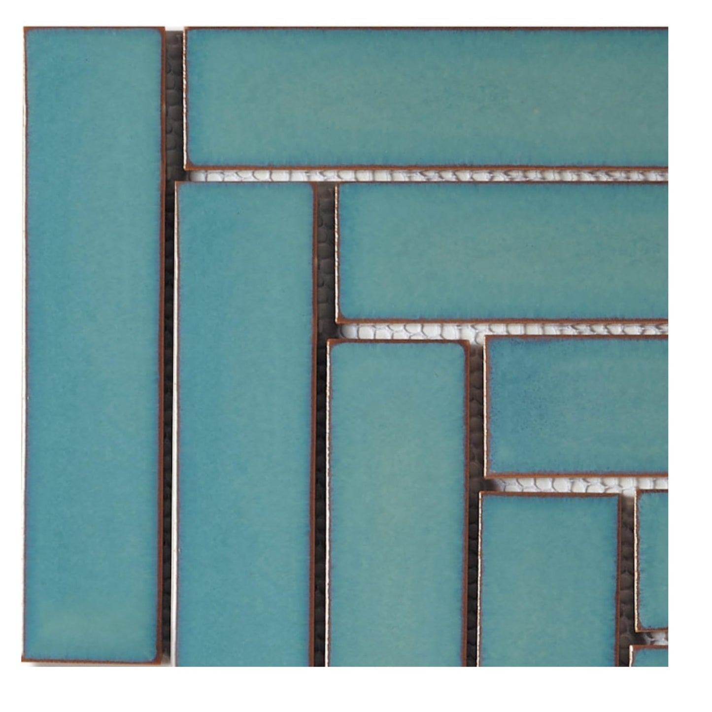 Crystal Aqua Gloss Herringbone Mosaic Tile