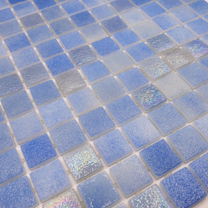 AO Tiles Glass Mosaic Tile –Scottish Winter Blues 300x300mm- 10 Sheets/ Sample