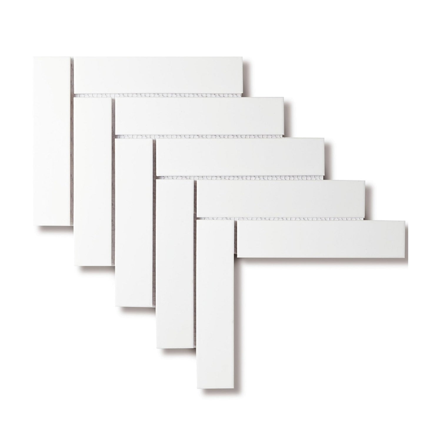 Matt White Mosaic Tile Herringbone