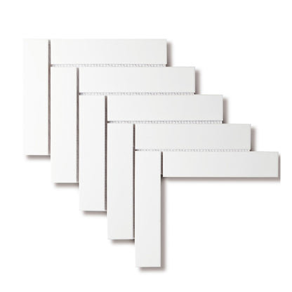 Matt White Mosaic Tile Herringbone