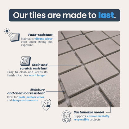 AO Tiles Glass Mosaic Tile –White Sky 300x300mm- 10 Sheets/ Sample