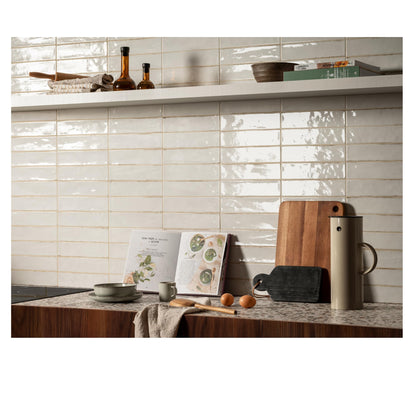 Lunar White Subway Tile 250x60mm Gloss Finish- Glowtile Collectios – 50 Tiles per Box.