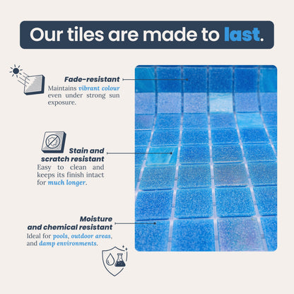 AO Tiles Glass Mosaic – Albany Winter Blues - 10 Sheets/ Sample