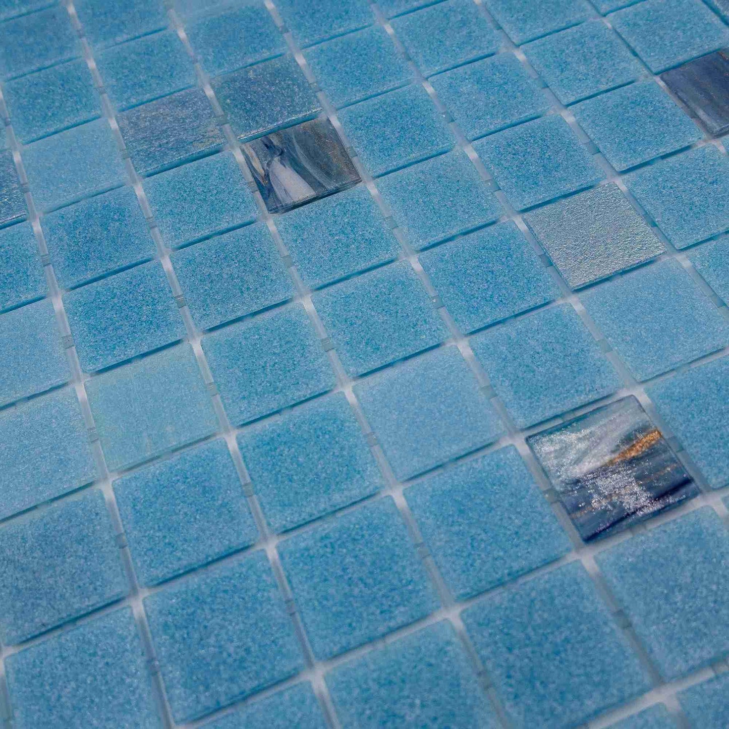 AO Tiles Glass Mosaic – Honey Moon Pool- Light Blue 10 Sheets/ Sample