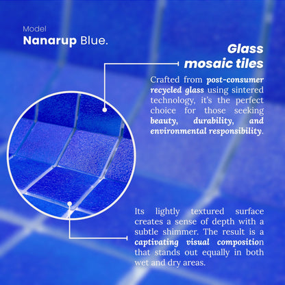 AO Tiles Glass Mosaic Tile – Nanarup Blue 300x300mm- 10 Sheets/ Sample