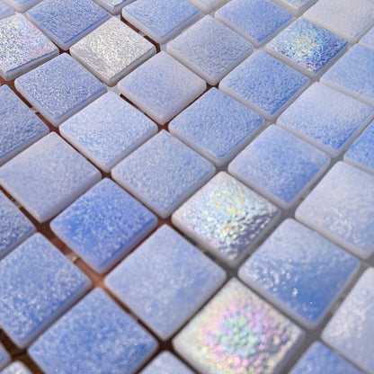 AO Tiles Glass Mosaic Tile –Scottish Winter Blues 300x300mm- 10 Sheets/ Sample