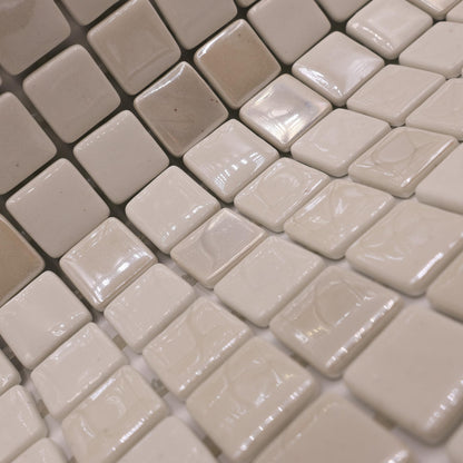 AO Tiles Glass Mosaic Tile – White Twilight Sand 300x300mm- 10 Sheets/ Sample