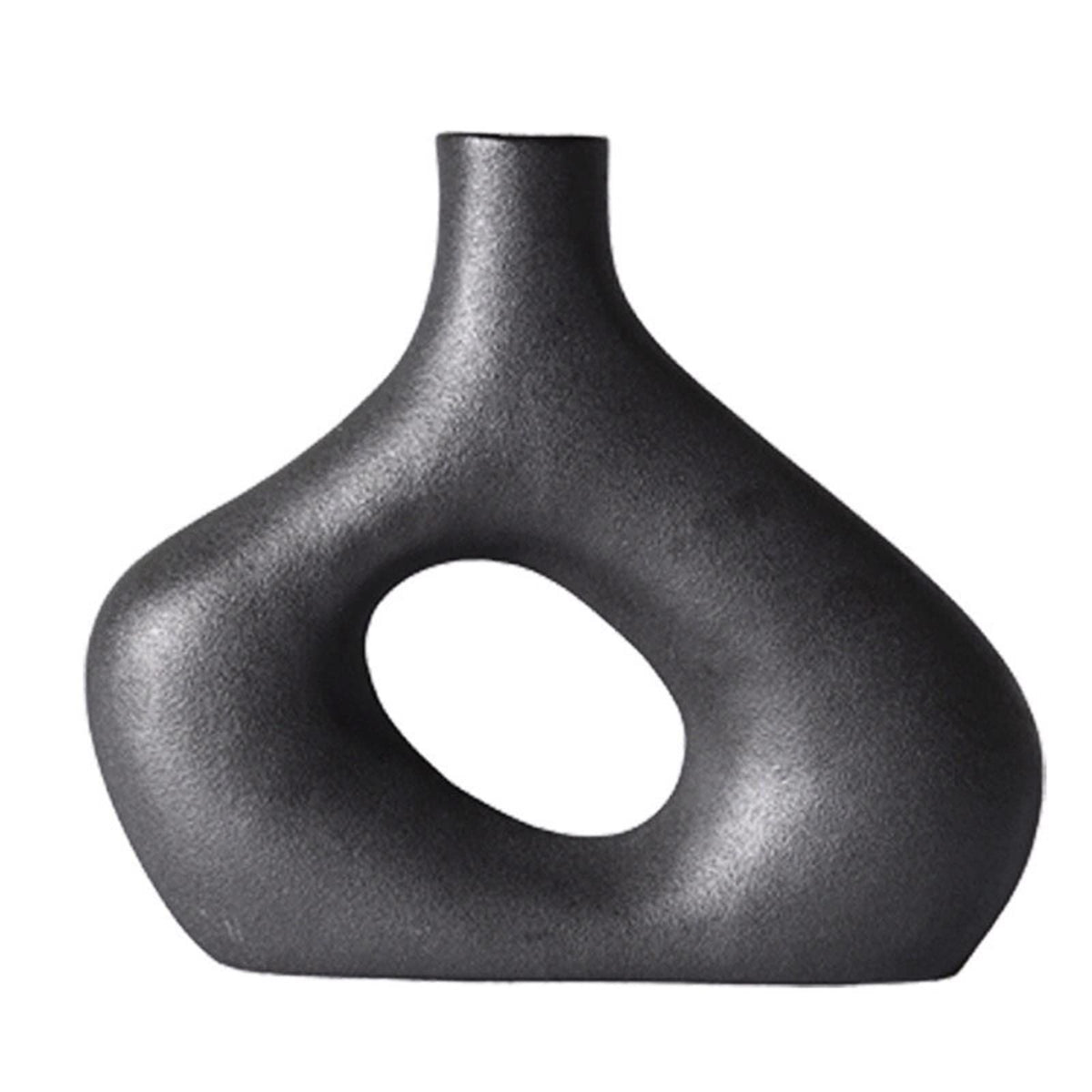 Sculptural Black Ceramic Vase – Modern Statement Home Decor