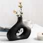 Sculptural Black Ceramic Vase – Modern Statement Home Decor